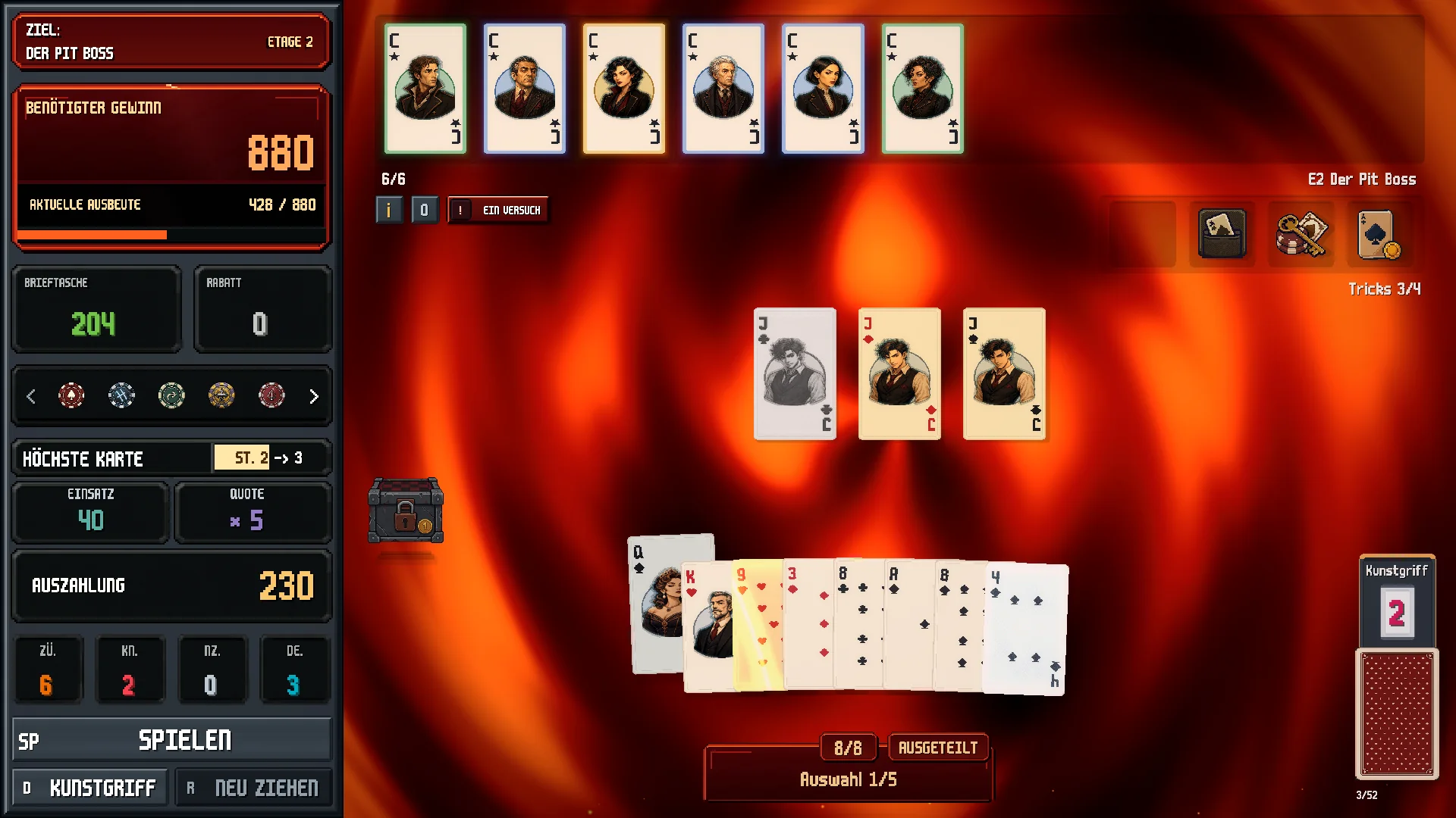 100 Spezialisten stapeln Boni auf jede Hand. Sechs Slots, harte Entscheidungen, schärfere Coups.
