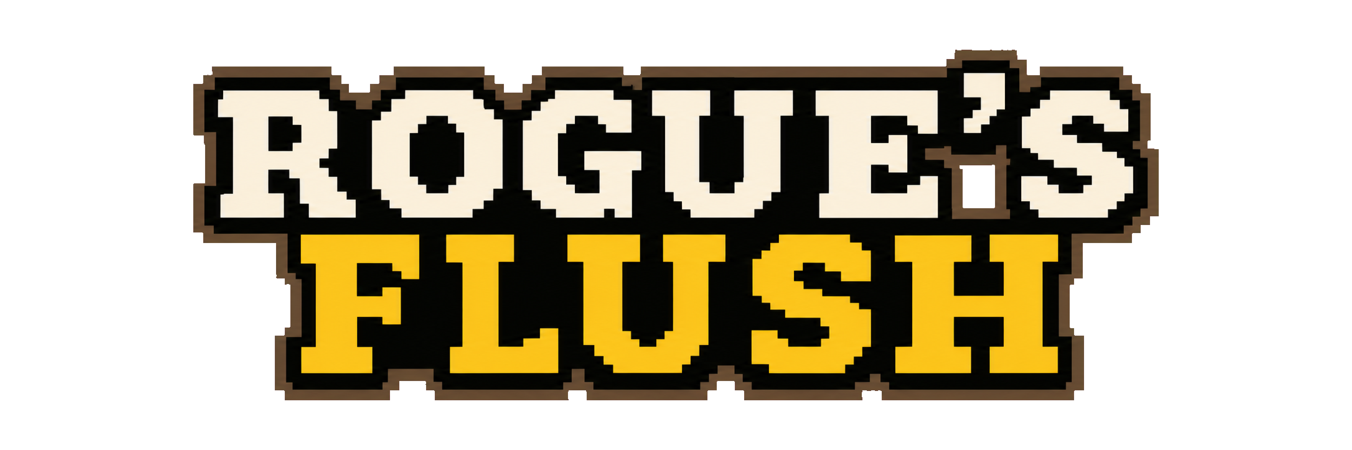 Logo Rogue's Flush na jasne tła